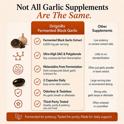 OriginRx Fermented Black Garlic Extract