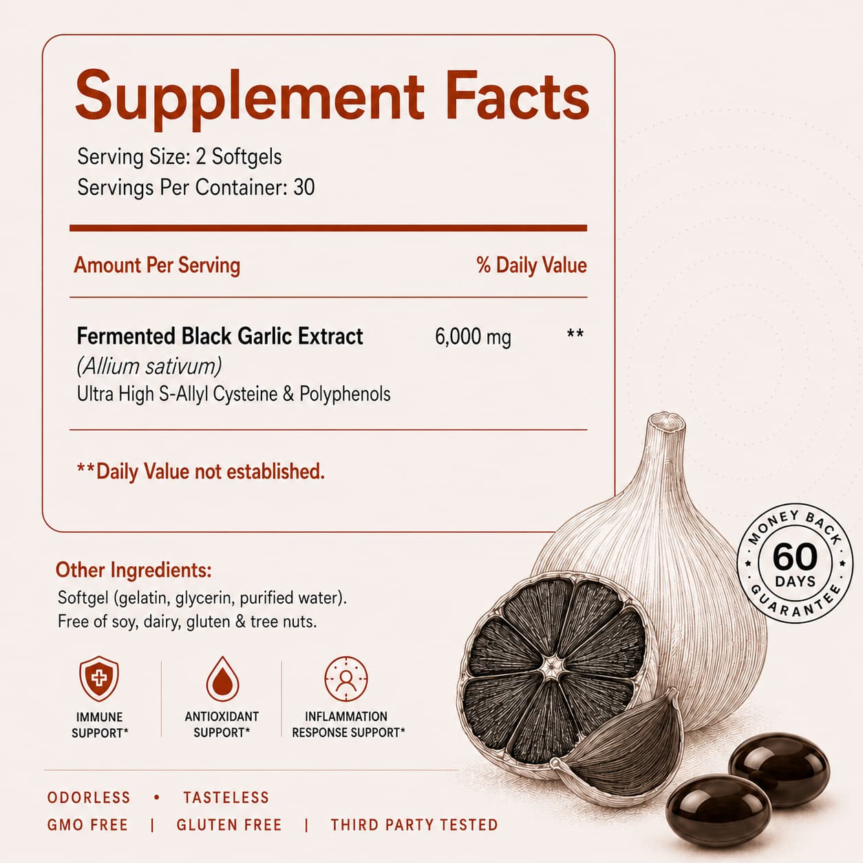 OriginRx Fermented Black Garlic Extract